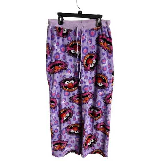 Disney Pull On PJ Pants Womens S 4-6 Purple Plush Fleece Jim Henson Animal - Picture 1 of 4